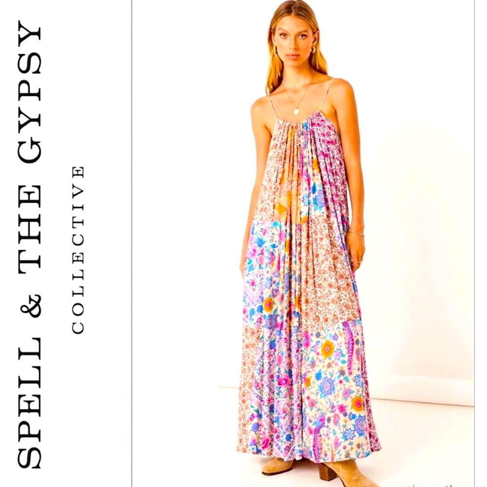 Spell Renew Patchwork Strappy Maxi